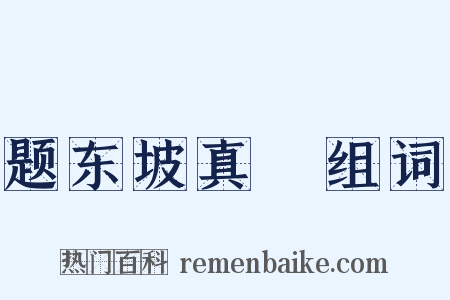 题东坡真跡组词是什么意思的图片